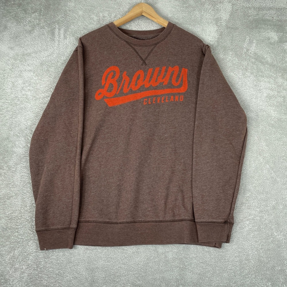 Cleveland Browns NFL Sweatshirt Mens Large Brown Team Apparel Fleece